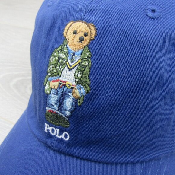 Polo Ralph Lauren Bear Twill Ball Cap Hat Royal Blue OS Adjustable NEW - Picture 4 of 13